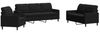 vidaXL 3-tlg. Sofagarnitur mit Kissen Schwarz Samt 3278356 Bild 2