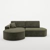 Ecksofa Schlafsofa Sofa VENEDIG Stoff Arena Dunkelgrün Ottomane Links Bild 2