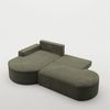 Ecksofa Schlafsofa Sofa VENEDIG Stoff Arena Dunkelgrün Ottomane Links Bild 3