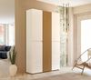 Schuhschrank >Lady< 20 Böden, weiss hochglanz / Eiche Dekor - 120x200x34 (BxHxT) Bild 2