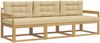 vidaXL Outdoor-Sofagarnitur mit Kissen 3 pcs Weiß und Beige Polyester 3385982 Bild 2