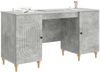 vidaXL Schreibtisch mit Tür Betongrau 142,5 x 50 x 75 cm Holzwerkstoff 3414579 Bild 2