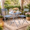 HTI-Living Gartenstuhl Gartenstuhl 2er-Set Basil Metall Blau (Set, 2 St) Bild 2