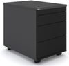 ASSMANN Rollcontainer Pontis mit Metallfront und 4 Schubladen Anthrazit 42x58x53cm Holz Bild 4