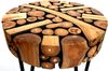 Beistelltisch Teakholz Couchtisch Dreibeintisch rund Baumscheibentisch Bild 4