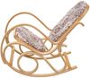 Schaukelstuhl M41, Schwingsessel Fernsehsessel, Massiv-Holz ~ Eiche-Optik, Stoff/Textil Jacquard braun Bild 4