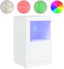 vidaXL Beistellschränke mit LED-Leuchten 2 Stk. Weiß Holzwerkstoff 836631 Bild 5