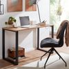 Schreibtisch 120x60x76cm Eiche-Dekor Schwarz Metallbeine Homeoffice Bild 3
