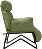 ML-DESIGN Loungesessel Wohnzimmersessel mit Armlehnen Fußablage Seitentaschen Lesesessel, Grün Sessel Fernsehsessel verstellbar Relaxsessel Leinen Ruhesessel Bild 3