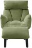 ML-DESIGN Loungesessel Wohnzimmersessel mit Armlehnen Fußablage Seitentaschen Lesesessel, Grün Sessel Fernsehsessel verstellbar Relaxsessel Leinen Ruhesessel Bild 2