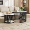 Nesting-Couchtisch 70x70x45 cm – Platzsparendes 2er-Set in Weiß & Schwarz Bild 3