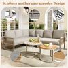 MODFU Sofa Garten-Lounge-Set,Ecksofa mit verzinktem Eisengestell, Garten-Lounge-Set für 6-7 Personen, modernes Ecksofa mit verzinktem Eisengestell, wetterfesten Kissen, verstellbaren Beinen und zwei eleganten Couchtischen. 5 Teile, mit Relaxfunktion Bild 3