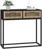 Konsolentisch, Beistelltisch, Konsole Schwarz 80x30x75 cm Holzwerkstoff und Eisen Bild 3