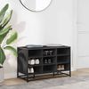 vidaXL Schuhbank Schwarz 84x40x53,5 cm Holzwerkstoff und Metall 849229 Bild 3