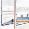 Doppelrollo ohne Bohren, Doppelrollo für Fenster mit Muster, Bailena, Lichtschutz, ohne Bohren, freihängend, Klemmfix, Duo Rollos mit Perlen, glitzernd, Ranken Blumen Motiv Bild 2