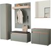 Home affaire Garderoben-Set GIRON/CiTY, moderne Garderobe, Komplettset mit viel Stauraum, (Komplett-Set, 5-St), enthält Schrank, Kommode, Spiegel, Paneel & Schuhbank +Sitzkissen Bild 3