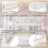 Merax Etagenbett 90x200cm & 120x200cm mit Dachdesign & Leitplanke (1-St, Jugendbett Stockbett Doppelbett), Kieferholz Kinderbett mit 2 Schubladen, Regalreihe & 4-stufiger Treppe Bild 3