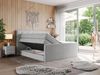 Boxspringbett KING VELEN, Doppelbett mit Multipocket-Matratze, Polsterbett mit Kopfstütze - 200x200 - Hellgrau Stoff - H4 Bild 2