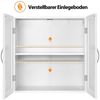 Yaheetech Badkommode Hängeschrank mit 2 Türen, Badschrank, Wandschrank, Küchenschrank, Medizinschrank, Weiß Bild 2