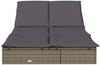 vidaXL Sonnenliege für 2 Personen mit Auflage Grau Poly Rattan 319646 Bild 4