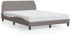 vidaXL Bettgestell "Dover" Taupe 140x200 cm Stoff 373189 Bild 2
