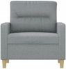 vidaXL 3-Sitzer-Sofa Braun 180 cm Stoff, Hellgrau, 78x80 cm Bild 3