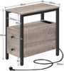 HOOBRO Beistelltisch mit Ladestation 2 Schubladen USB Steckdose Nachttisch Bild 3