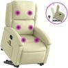 vidaXL Massagesessel mit Aufstehhilfe Creme Echtleder 3204268 Bild 2