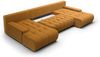 Wohnlandschaft Sofa mit Schlaffunktion VOGAR Stoff Poso Honiggelb Bild 3