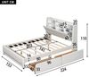TavilaEcon Polsterbett mit integriertem Staufächern von innovativem gestaltetem Kopfteil, beige/grau Bild 4