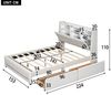 TavilaEcon Polsterbett mit integriertem Staufächern von innovativem gestaltetem Kopfteil, beige/grau Bild 3