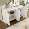 Sideboard 140x38x80 cm - Elegantes Design in Weiß mit goldenen Akzenten Bild 4
