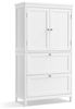 Vasagle Badkommode Badezimmerschrank mit 2 Türen und 2 Schubladen, MDF weiß, 30 x 60 x 110 cm Bild 2