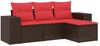 vidaXL 4-teiliges Gartensofa-Set mit Kissen, braun, Polyrattan 3222473 Bild 2