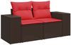vidaXL 4-teiliges Gartensofa-Set mit Kissen, braun, Polyrattan 3222473 Bild 3