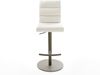 Barstuhl Pela-Flex Bouclé Soft Beige Drehfuß höhenverstellbar Metall Titanfarben Bild 2