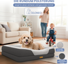 ELONEO Hundebett ELONEO - Orthopädisches Premium Hundebett, gelenkschonend, waschbar, Aus kuscheligem Sherpa-Fleece und strapazierfähigem Sofastoff Bild 3