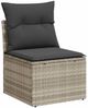 vidaXL 11-tlg. Garten-Sofagarnitur mit Kissen Hellgrau Poly Rattan 3326233 Bild 3