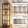 XERSEK Glasvitrine 5 Etagen Vitrine mit Dimmbar LED Beleuchtung Standregal 39×30×168cm (Stufenlos Dimmbar per Fernbedienung & Fußsteuerung) für Sammlerstücke, Wohnzimmer, Schlafzimmer, Schwarz Bild 4