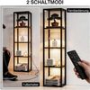 XERSEK Glasvitrine 5 Etagen Vitrine mit Dimmbar LED Beleuchtung Standregal 39×30×168cm (Stufenlos Dimmbar per Fernbedienung & Fußsteuerung) für Sammlerstücke, Wohnzimmer, Schlafzimmer, Schwarz Bild 3