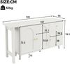 Flieks 120×40×74.5 cm Drehschreibtisch mit Sideboard, 360° drehbarer Eckschreibtisch mit Stauraum, Computertisch mit 3 Türen & 1 Schublade, Weiß Bild 4