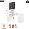 Flieks Eckschreibtisch 2-in-1 Hochschrank mit LED und Glastüren & L-förmig Arbeitstisch (1-St, Tischmaße: 120x45x76 cm, Schrankmaße: 80x30x180 cm), Regal-Schreibtisch Computertisch inkl. Glasvitrine/Bücherregal Weiß Bild 3
