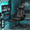 Yaheetech Gaming-Stuhl mit Massagefunktion & Kopfstütze & Fußstütze Ergonomischer PC-Stuhl, Drehstuhl Computerstuhl Verstellbare Rückenlehne Bild 2