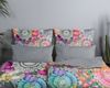 hip Satin Bettwäsche 155x220 Olinga Mandala Blumen magisch grau bunt 33217 Bild 2