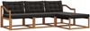 vidaXL Outdoor-Sofagarnitur mit Kissen 4 pcs Natürlich und Schwarz 3369347 Bild 2