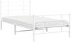 vidaXL Bettgestell mit Kopf- und Fußteil Metall Weiß 107x203 cm 355624 Bild 4