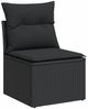 vidaXL 9-tlg. Garten-Sofagarnitur mit Kissen Schwarz Poly Rattan 3327275 Bild 3
