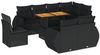 vidaXL 9-tlg. Garten-Sofagarnitur mit Kissen Schwarz Poly Rattan 3327275 Bild 2