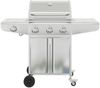 vidaXL Gasgrill, mit 4 Flammen, Edelstahl Silbern, 126,5 x 54 x 109 cm Bild 3