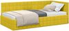 vidaXL Eckbettgestell mit Kopfteil Gelb 90 cm x 190 cm Samt 42016384 Bild 2